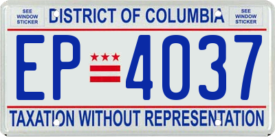 DC license plate EP4037