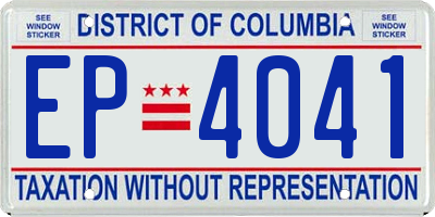 DC license plate EP4041