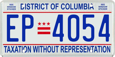DC license plate EP4054