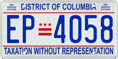 DC license plate EP4058