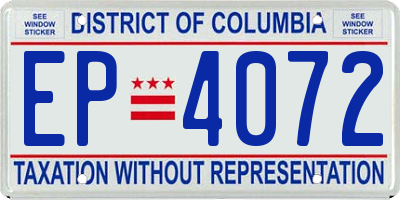 DC license plate EP4072