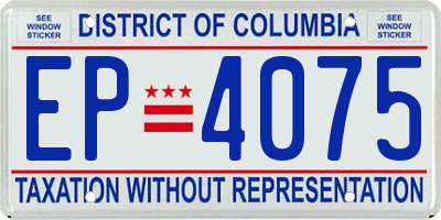 DC license plate EP4075