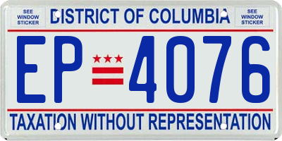 DC license plate EP4076