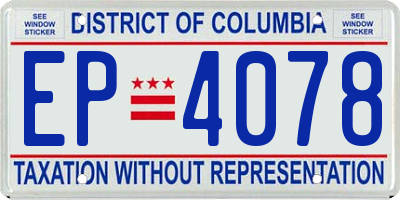 DC license plate EP4078