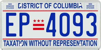 DC license plate EP4093