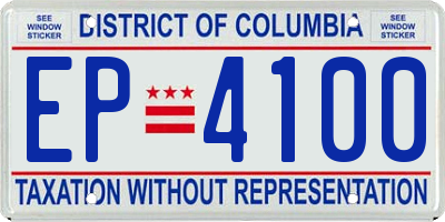 DC license plate EP4100