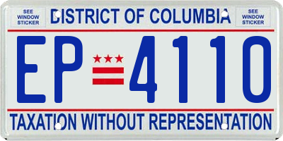 DC license plate EP4110