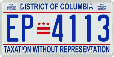 DC license plate EP4113