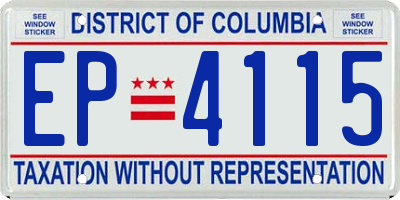DC license plate EP4115