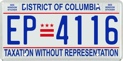 DC license plate EP4116