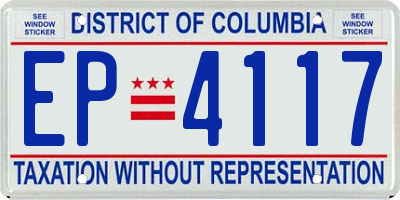 DC license plate EP4117