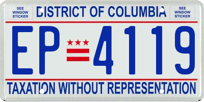 DC license plate EP4119