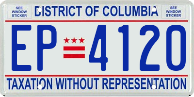 DC license plate EP4120