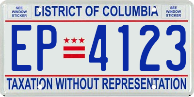 DC license plate EP4123