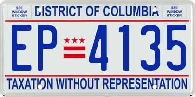 DC license plate EP4135