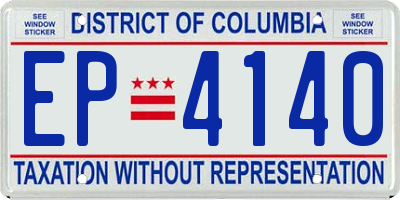 DC license plate EP4140