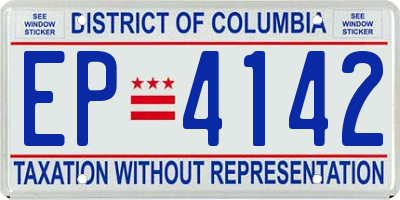 DC license plate EP4142