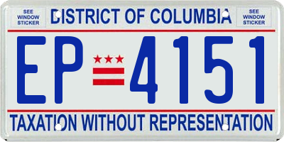 DC license plate EP4151