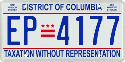 DC license plate EP4177