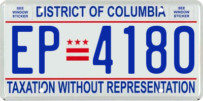 DC license plate EP4180