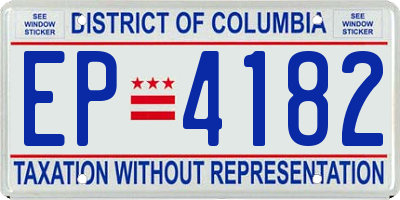 DC license plate EP4182