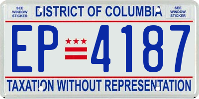 DC license plate EP4187