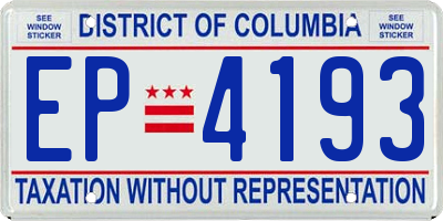 DC license plate EP4193
