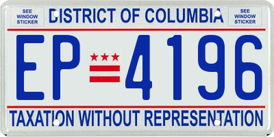 DC license plate EP4196
