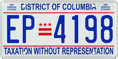 DC license plate EP4198