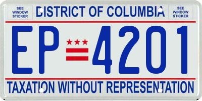 DC license plate EP4201