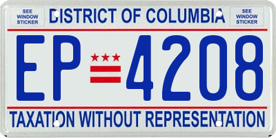 DC license plate EP4208