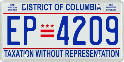 DC license plate EP4209
