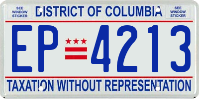 DC license plate EP4213