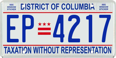 DC license plate EP4217