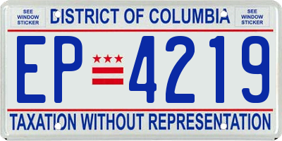 DC license plate EP4219