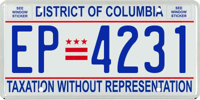 DC license plate EP4231