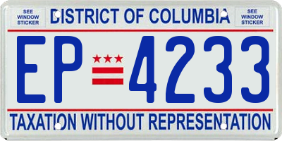 DC license plate EP4233