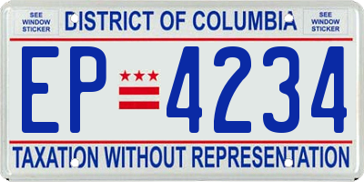 DC license plate EP4234