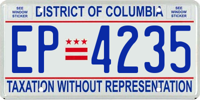 DC license plate EP4235