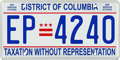 DC license plate EP4240