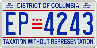 DC license plate EP4243