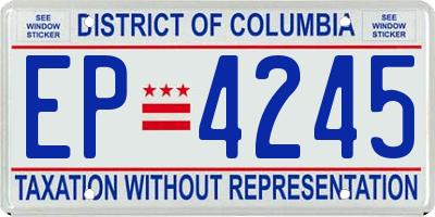 DC license plate EP4245