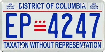 DC license plate EP4247