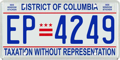 DC license plate EP4249