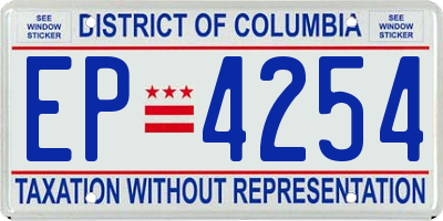 DC license plate EP4254