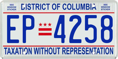 DC license plate EP4258