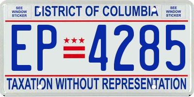 DC license plate EP4285