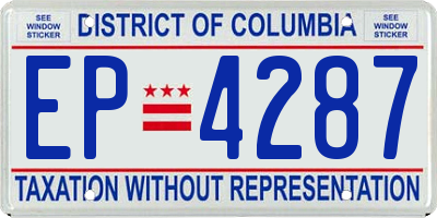 DC license plate EP4287