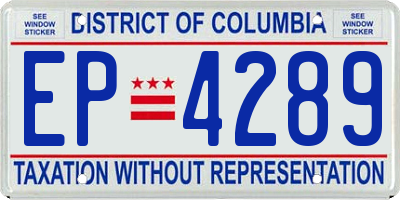 DC license plate EP4289