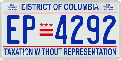 DC license plate EP4292